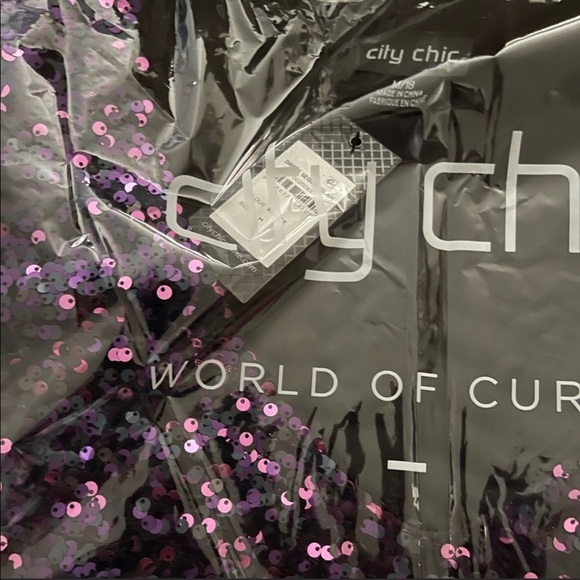 City Chic Sequin Plus Size Glam Dress in Purple NWT SIZE 20-SOLD OUT NWT - Picture 13 of 17